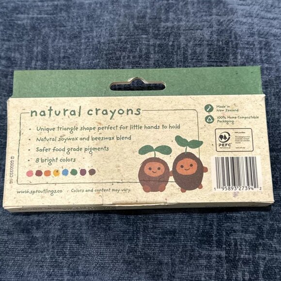 Sproutlings Natural Soy & Beeswax Crayons 8 Piece Count, Vibrant, First Grasp - Picture 2 of 6